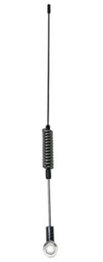 Lange Metallantenne mit Spiralfeder