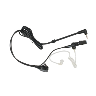 Earpiece and microphone with cable and 3.5mm jack.