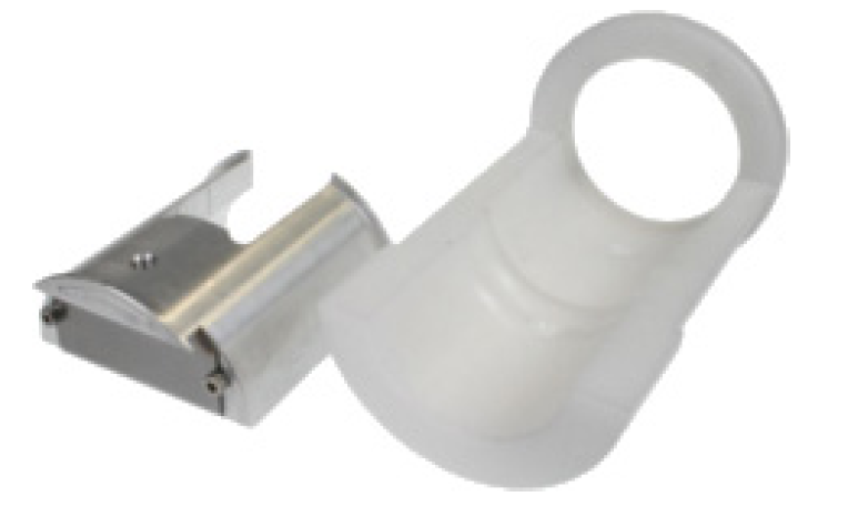 7000-00636200_rfs_01.png Metal bracket with plastic attachment, open at one end