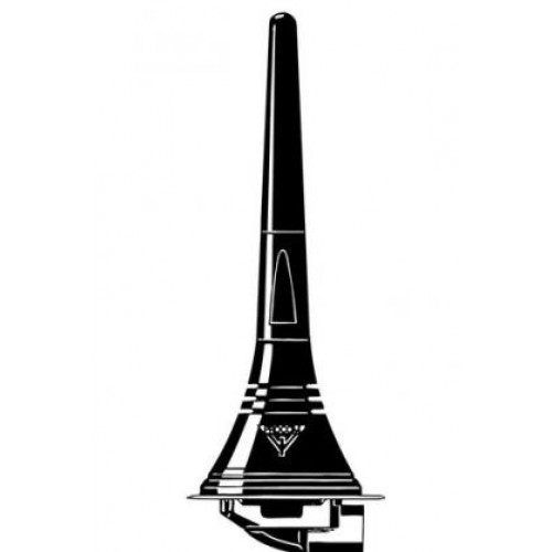Grafische Darstellung einer schwarzen Auto-Antenne.