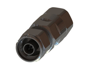 Metalladapter mit sechseckiger Form und Schraubgewinde.