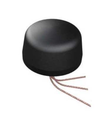 Round black plastic cap with three protruding wires.