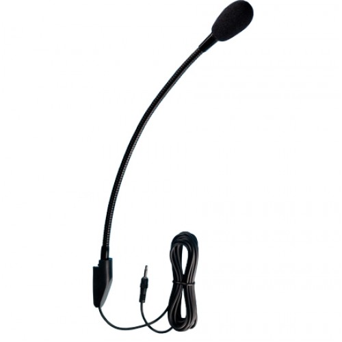 Schwarzes Schwanenhalsmikrofon mit Kabel und Klinkenstecker