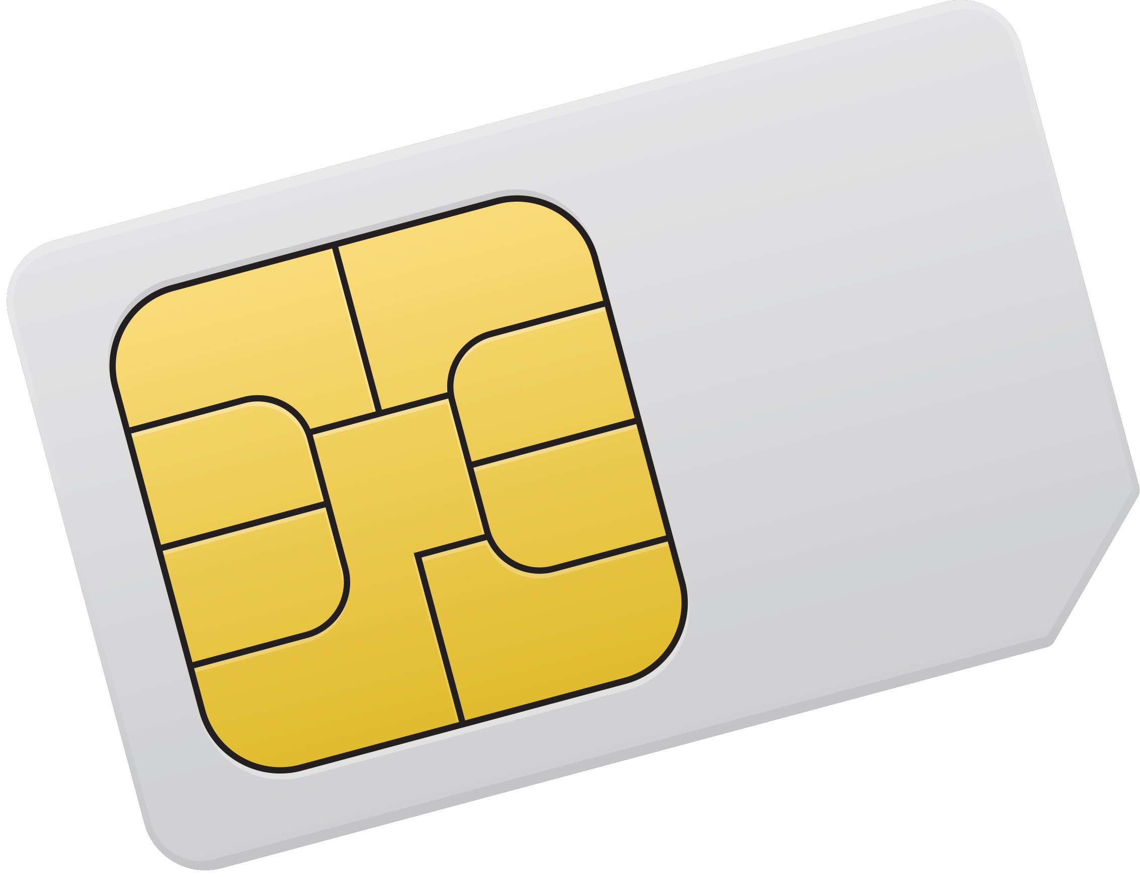 Bild einer SIM-Karte mit goldener Chipfläche auf hellem Hintergrund.