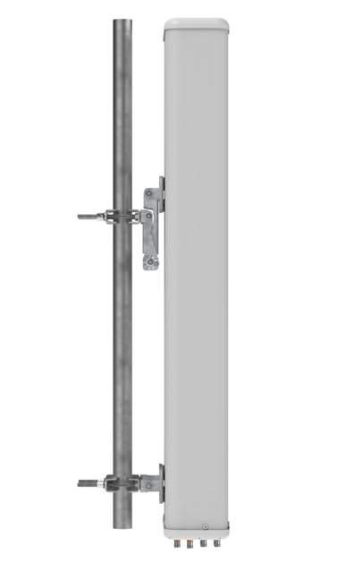 A vertical outdoor antenna mounted on a metal pole.