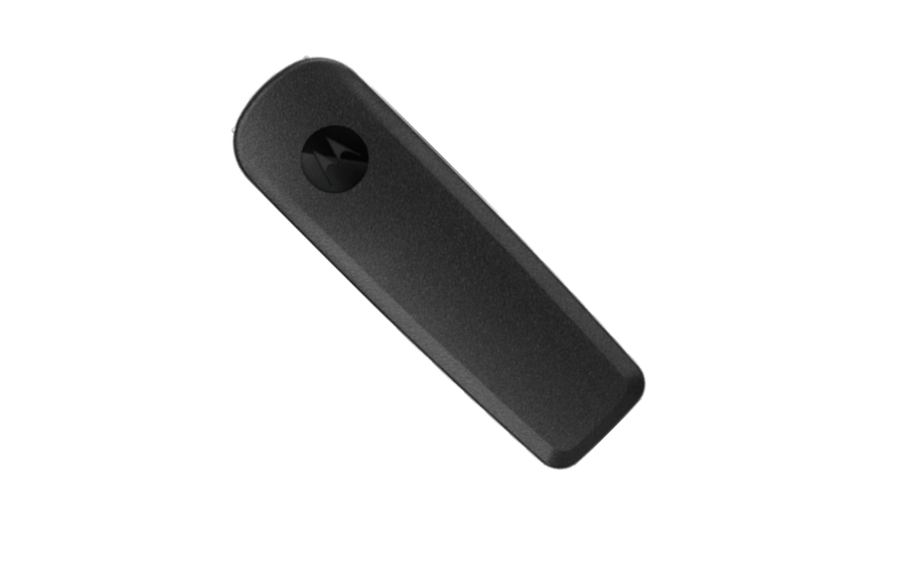 Black remote control adapter with logo in the upper corner.