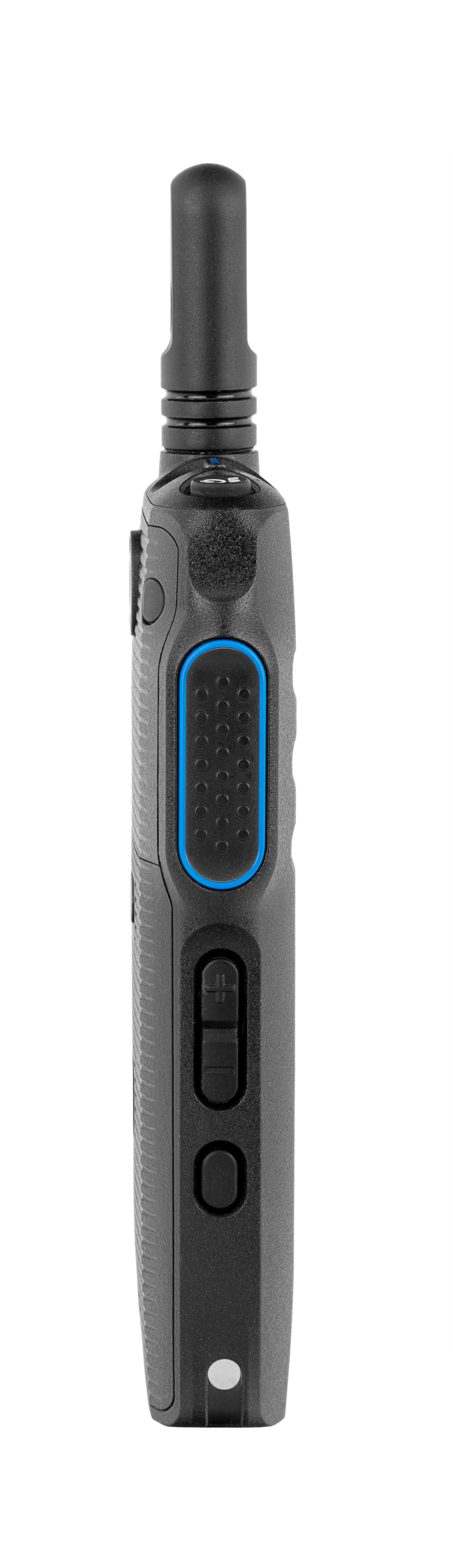 7000_00471100_MOT_03.jpg Side view of a black radio device with buttons.