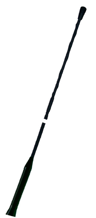Black telescopic antenna in two sections.