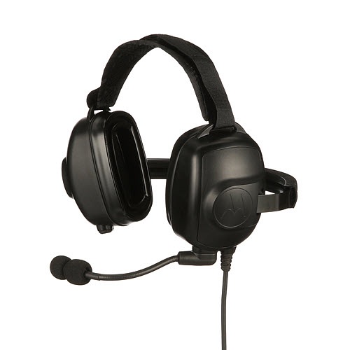 Schwarzes Over-Ear-Headset mit Mikrofon.
