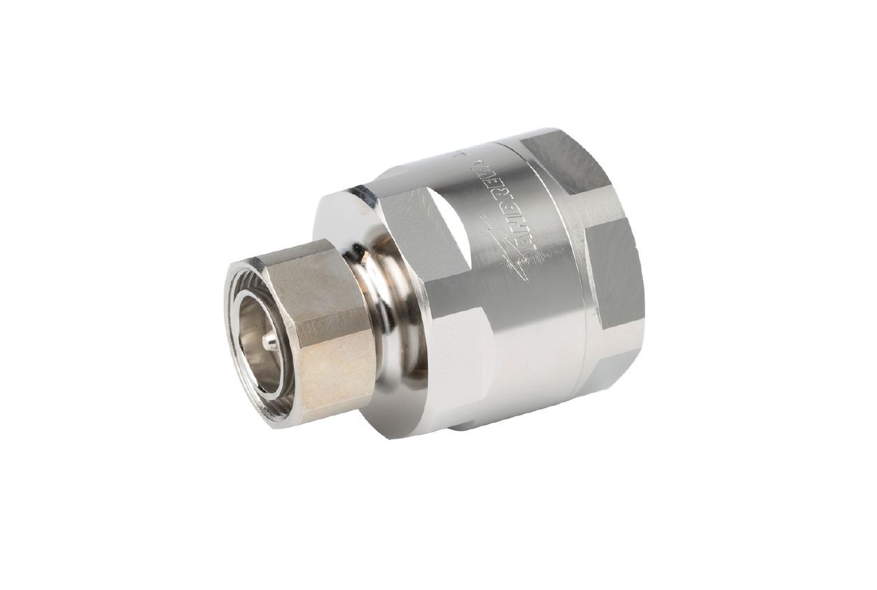 Metal connector with hexagonal design, silver-colored.