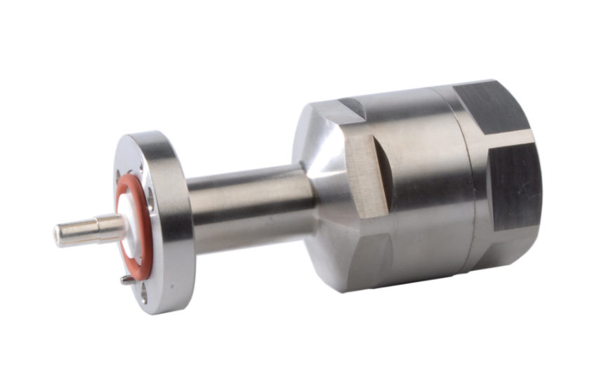 Metallzylinder mit rotem Dichtungsring und kurzer Achse.