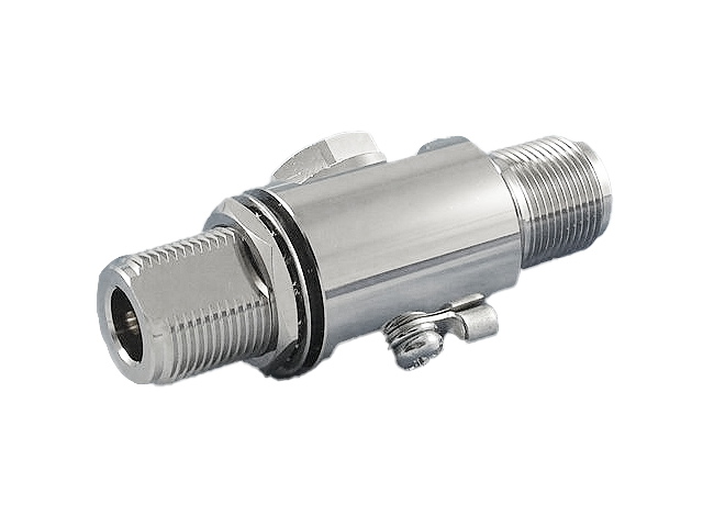 Chrome metal check valve with side lever.