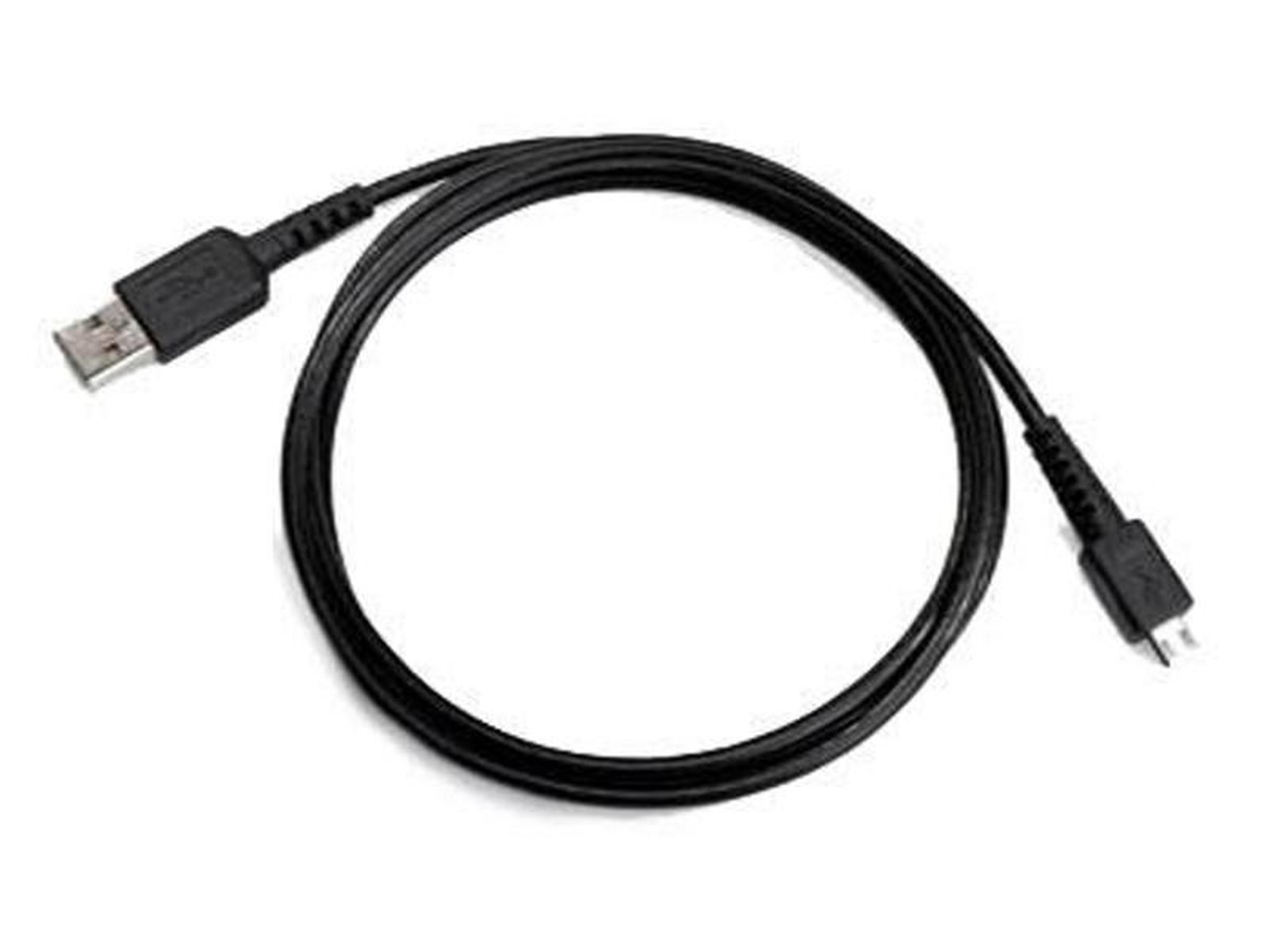 Black USB to Micro-USB cable in a loop.