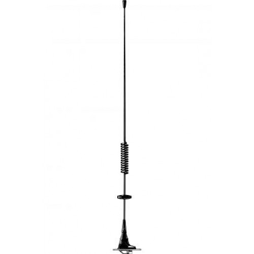 Black rod antenna with coil on rectangular base