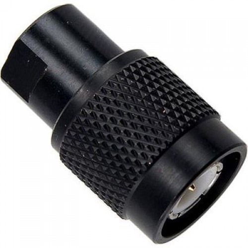 7000-00499400_pro_01.jpg Schwarzer Metalladapter mit geriffelter Oberfläche