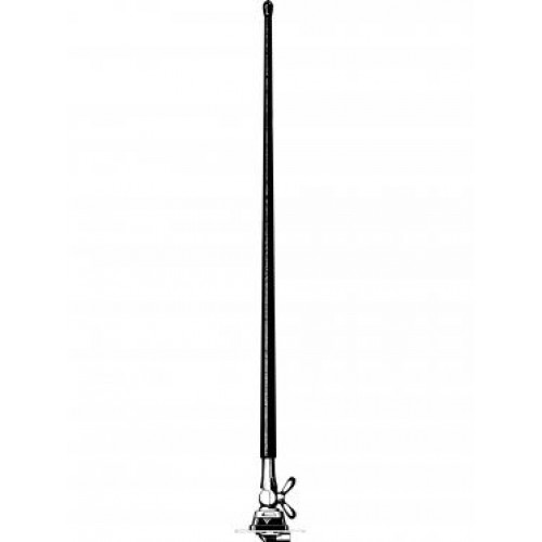 Telescopic radio antenna with mounting base.