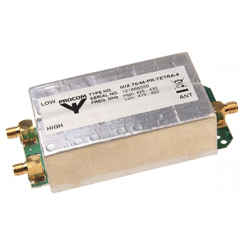 Rectangular electronic component with connectors and a label on top.