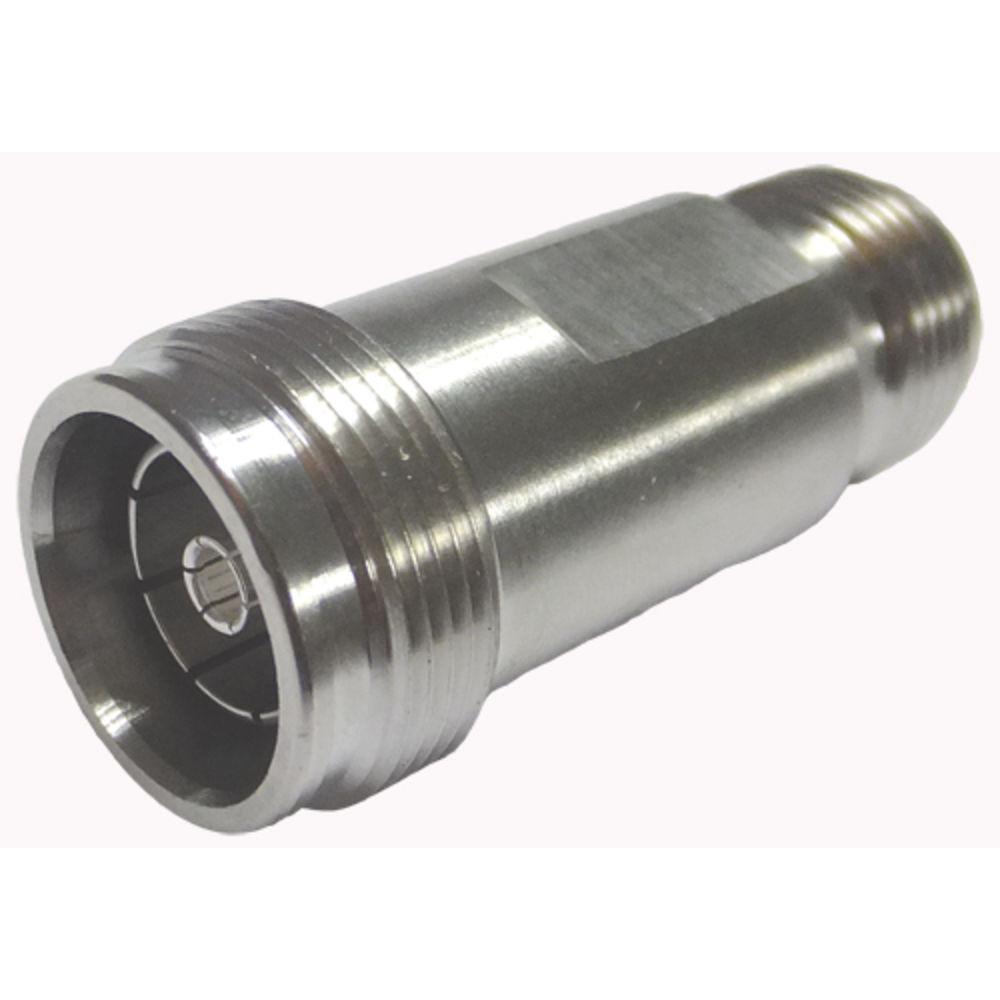 Silberner konischer Metalladapter mit Gewinde an beiden Enden.