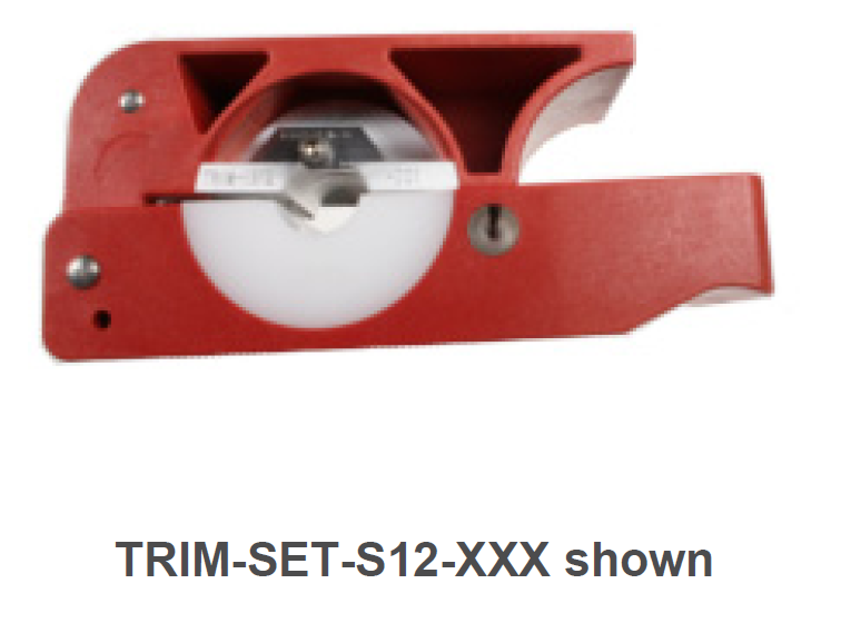 Rotes Schneidewerkzeug TRIM-SET-S12-XXX mit runder Klinge