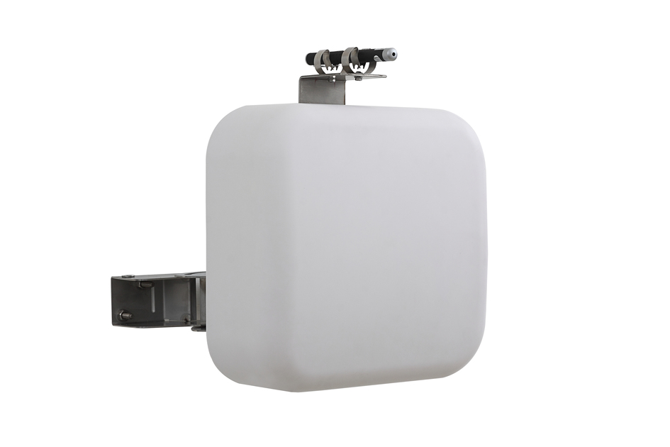 7000-00041800_com_03.jpg Quadratische weiße Antenne mit Metallhalterung