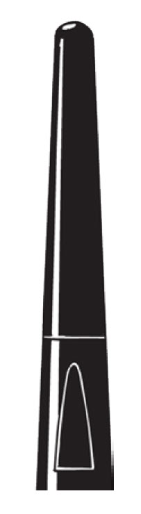 Black lipstick shaped like an Eiffel Tower.