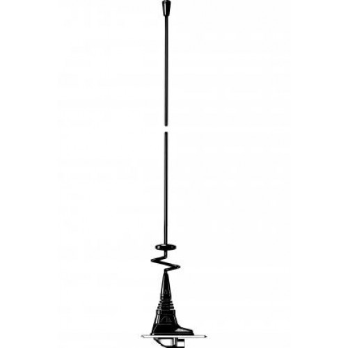 Autoantenne mit Basis, spiralförmiger Mittelteil, schwarze Farbe