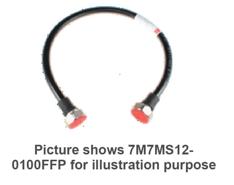 7000-00594600_rfs_01.png Schwarzer Schlauch mit roten Endkappen, Modell 7M7MS12-0100FFP.