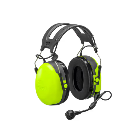Neongrüner Gehörschutz mit integriertem Mikrofon