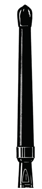 Black and white illustration of a baton.