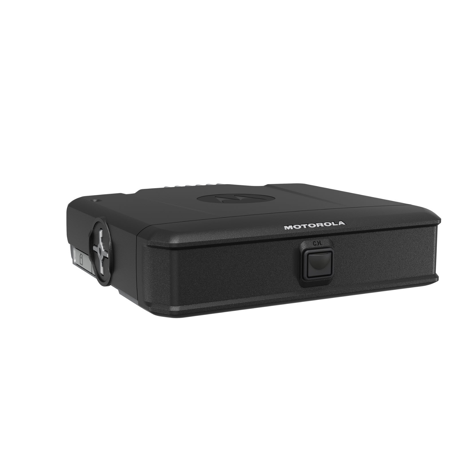Black box with Motorola logo and push button on the front.