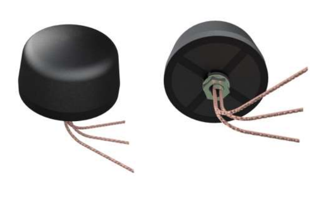 Two black sensors with cables, rear shows bolt attachment.