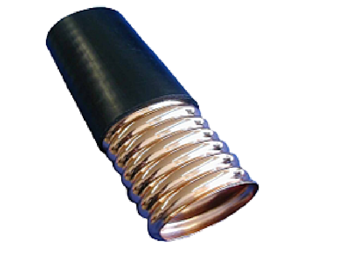 Metal spring hook with black handle.