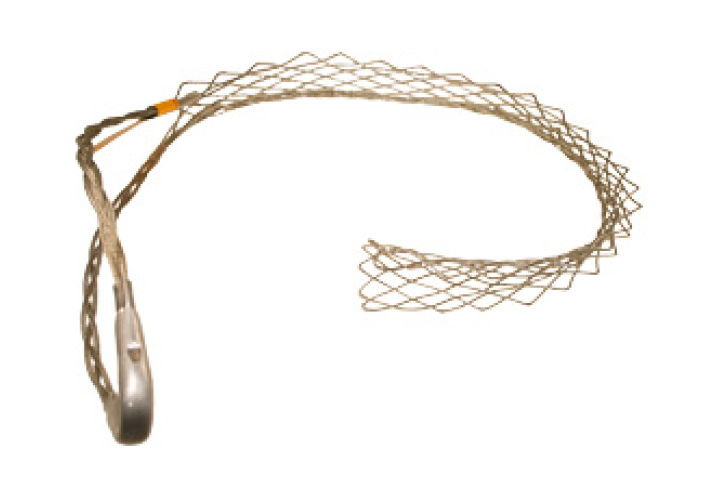 Metallgeflecht in Schlingenform mit Griff, dient zum Greifen von Kabeln.