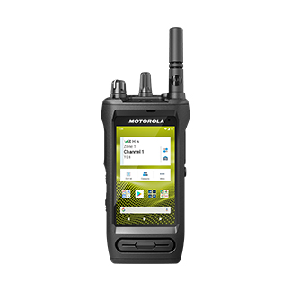Handfunkgerät MOTOTRBO ION Handfunkgerät mit Bildschirm, Tasten und Antenne.