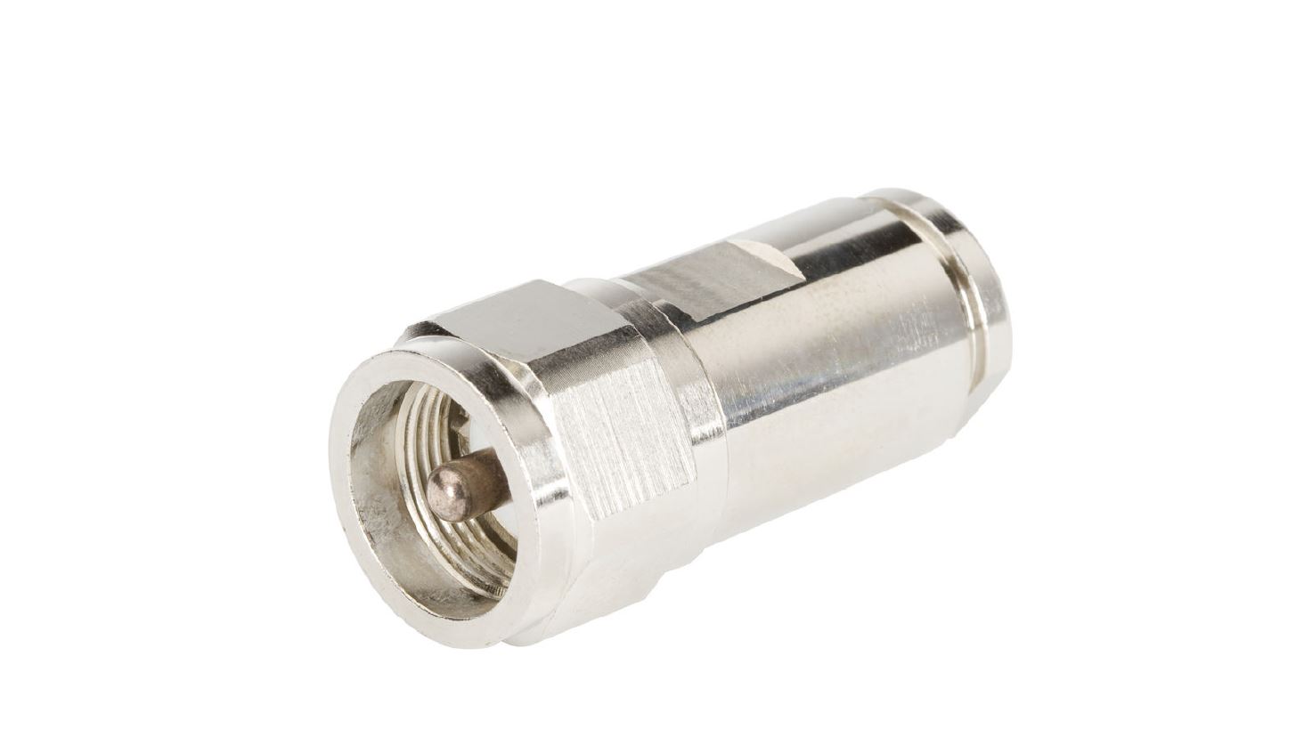 Metallischer Koaxialstecker mit Gewindeanschluss