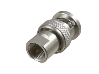 Silberner Koaxialadapter mit gerändeltem Ring