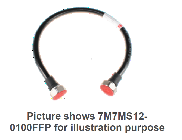 Kabel mit roten Kappen an beiden Enden, gebogen in U-Form.
