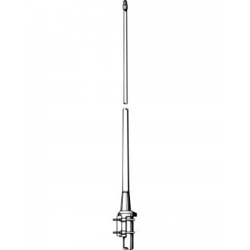 Illustration of a long antenna with mounting bracket