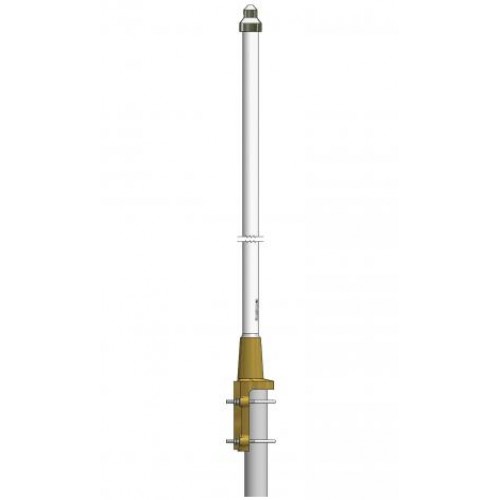 Steel-reinforced cylindrical mast with metal bracket