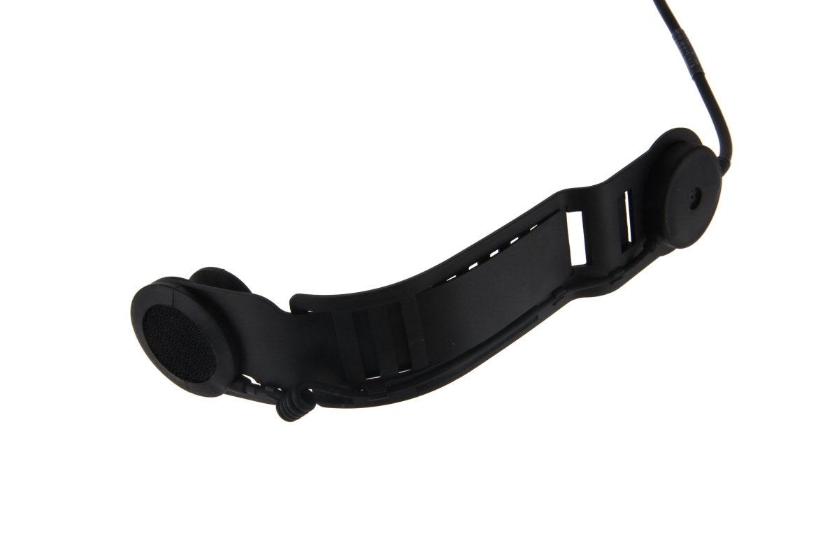 Schwarzes elastisches Stirnband mit Lautsprechern.