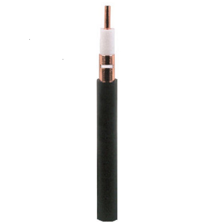 7000_00750831_RFS_01.jpg Coaxial cable with copper core and black insulation.