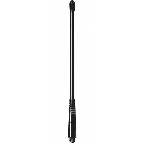Schwarze Autoantenne mit Spiraldesign im unteren Bereich.