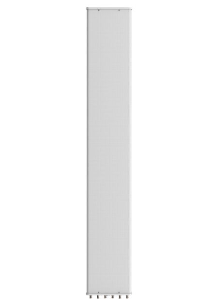 7000_00754045_COM_03.jpg A white, slim rectangular speaker with multiple connectors at the bottom.