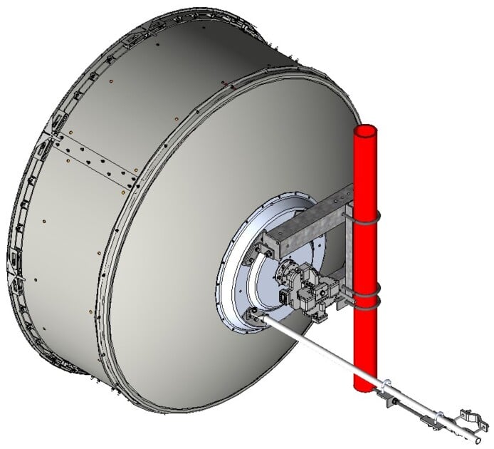 Illustration of a large drum with attached technology.