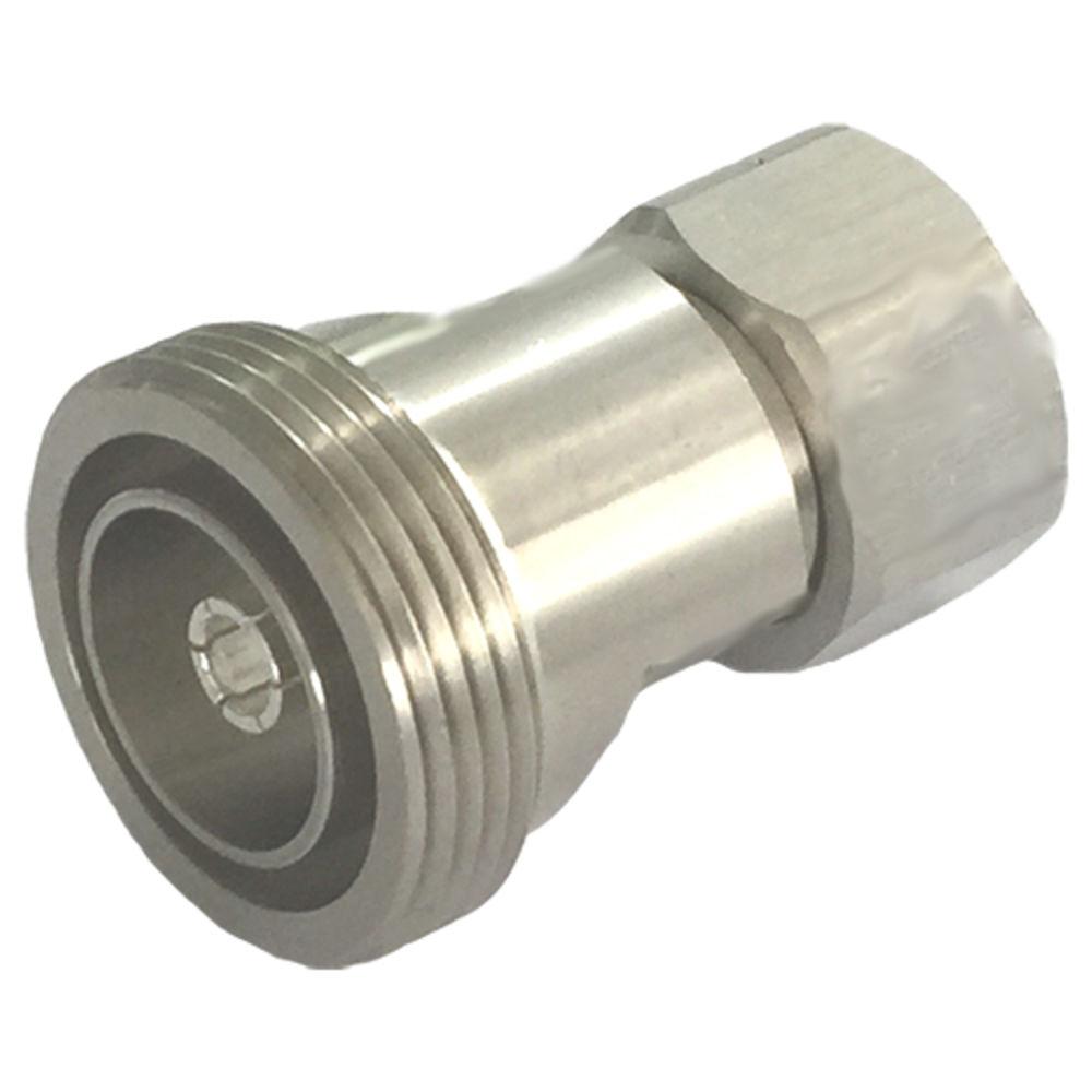 Verbindungsstück aus Metall mit Gewinde und Sechskantmutter.