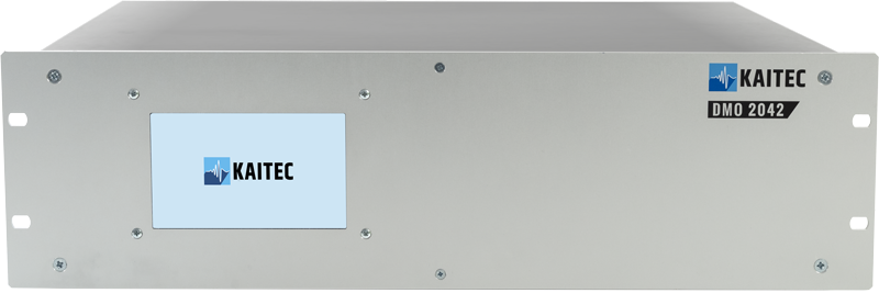 Silbernes Elektronikgerät mit Kaitec-Logo, Modell DMO 2042.