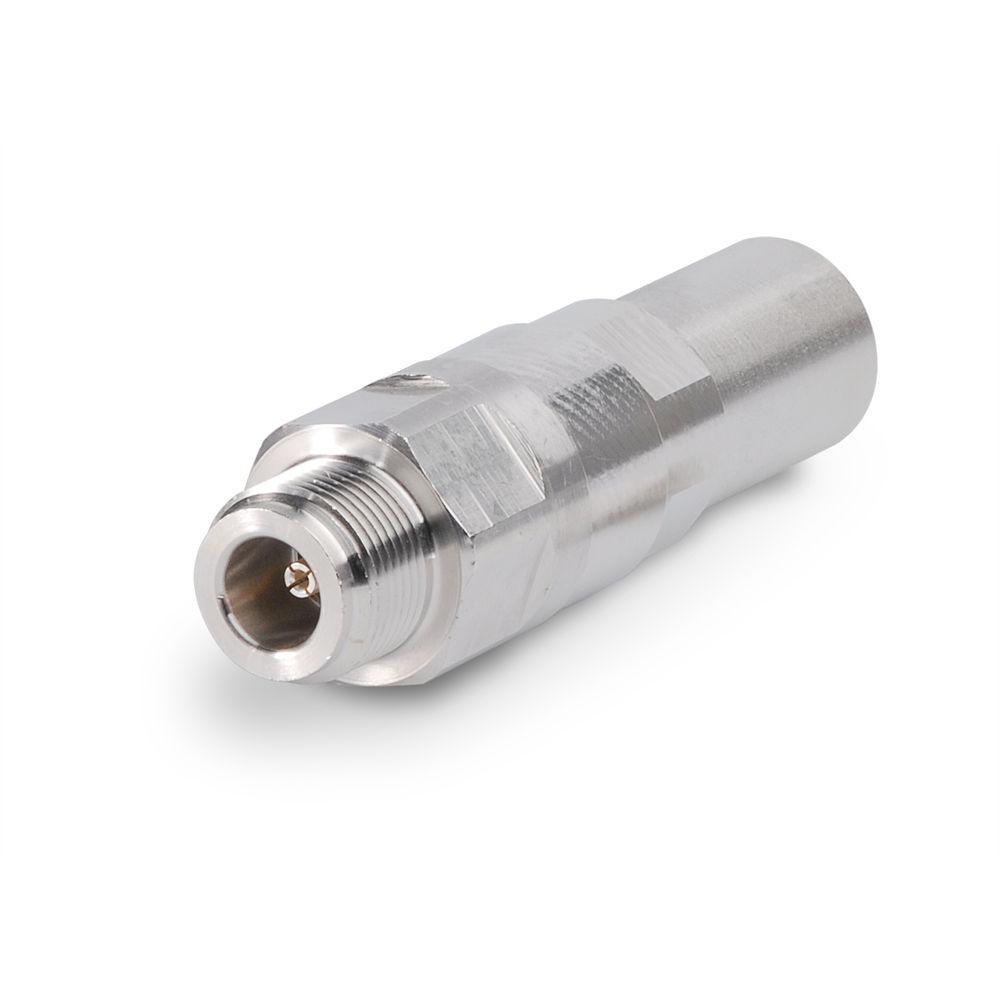 Metal adapter with thread, cylindrical, silver-colored