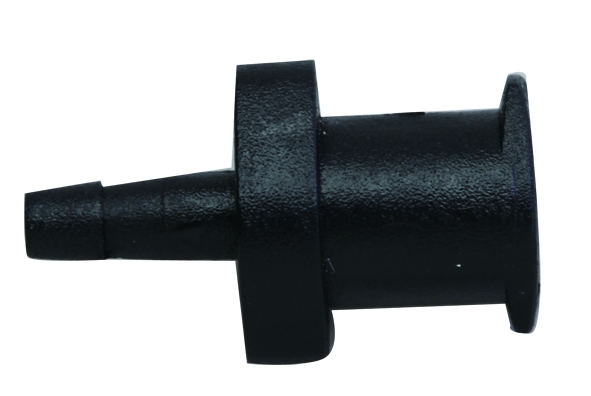 7000_00754034_COP_01.jpg Black, cylindrical plastic part with conical connector