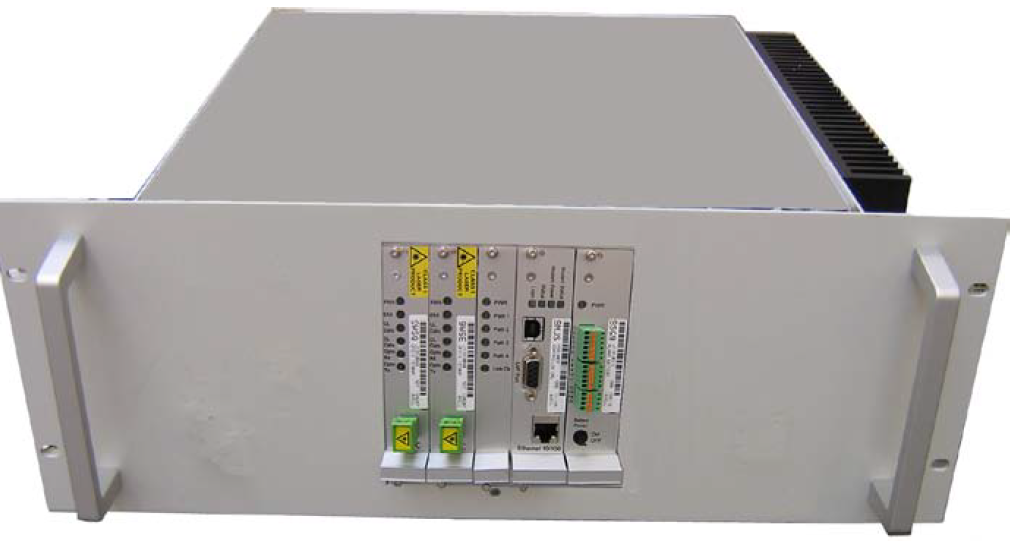 Technical device with various front-facing ports.