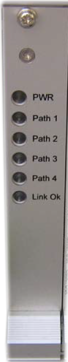 Silver control panel with LED indicators for PWR, Path 1-4, Link Ok.